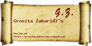 Grosits Zakariás névjegykártya